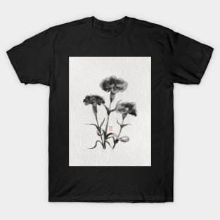 sumiE ink chinese brush carnations T-Shirt